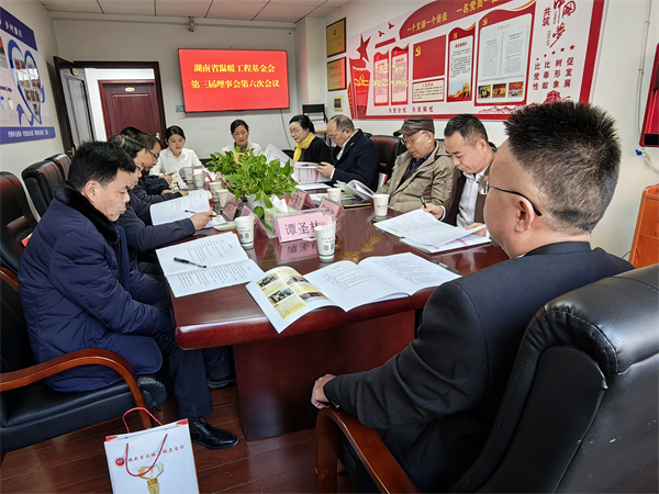 湖南省温暖工程基金会召开第三届理事会第六次会议
